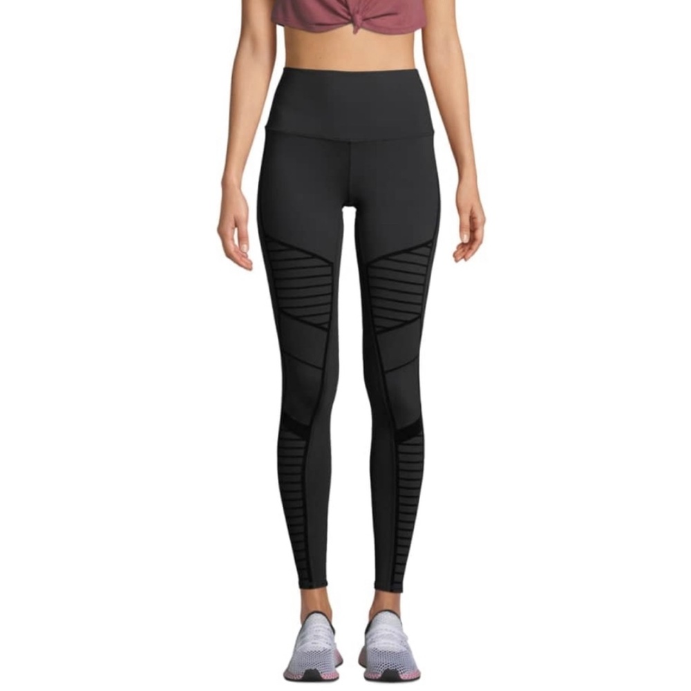 Alo Yoga Black Motto Velvet Leggings Medium
